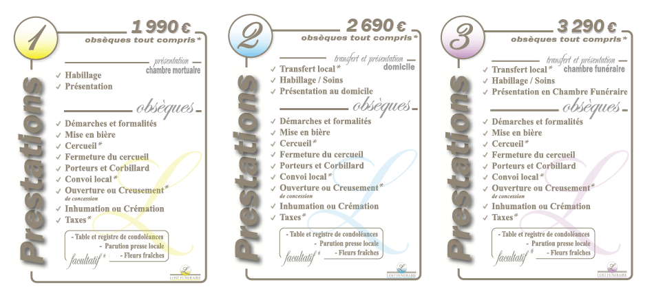 menus des prestations